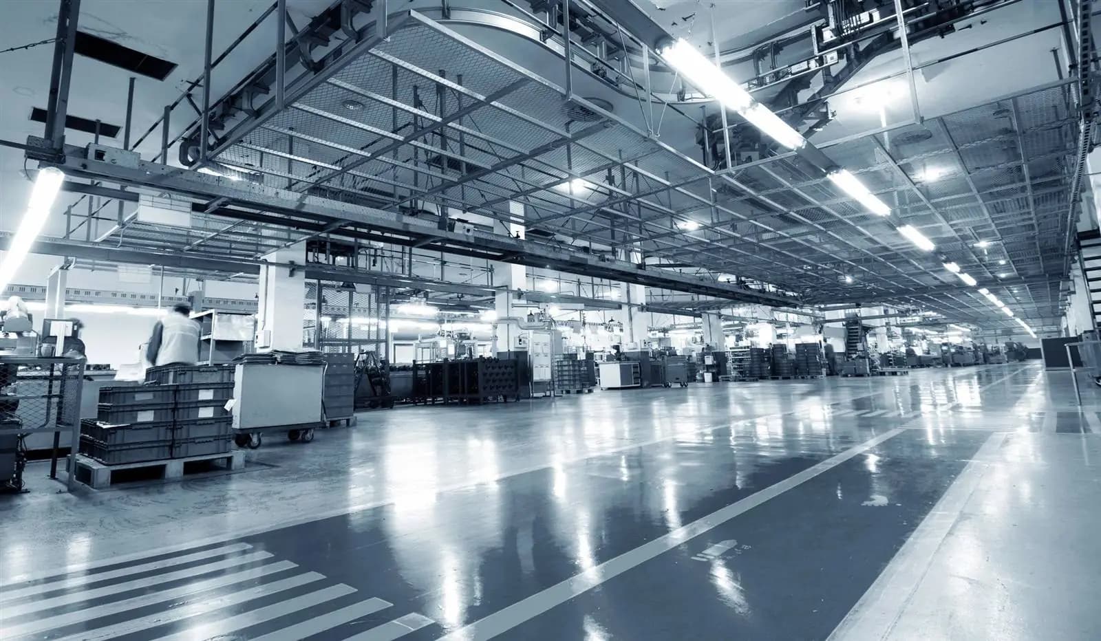 Industrial fabrication floor and equipment supporting marine repair work.